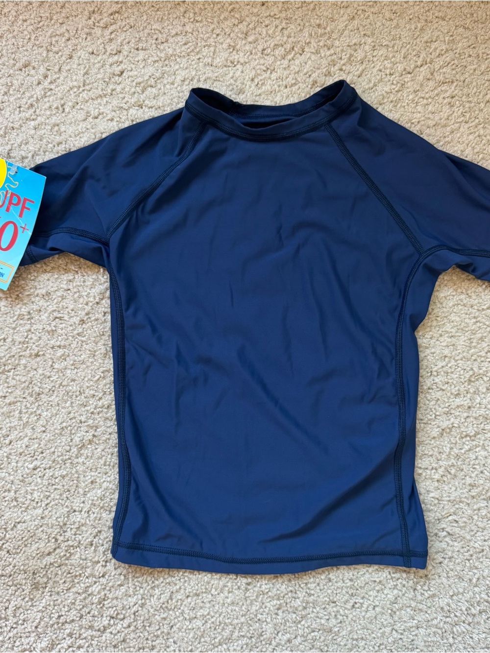 NWT Kids Navy Blue Rash Guard Swim Shirt - youth M, 8